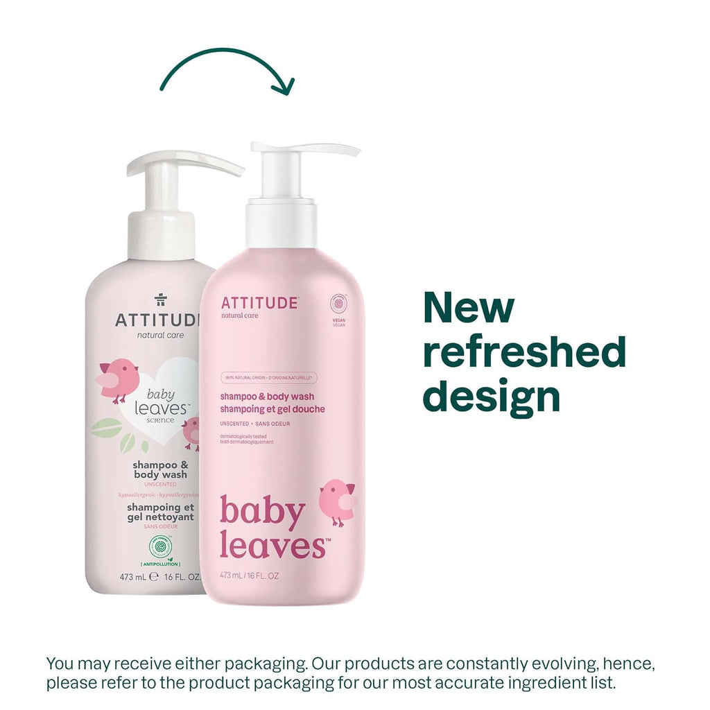 Baby 2-In-1 Shampoo & Body Wash, EWG Verified, Fragrance Free & Dermatologically Tested, Vegan, Unscented, 16 Fl Oz