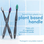The Humble Co Plant-Based Soft Bristle Toothbrushes, 5 Pack - Manual Tooth Brush Set for Adults - Made with Plant Based Materials & Bpa-Free Bristles - Dental Oral Care & Hygiene