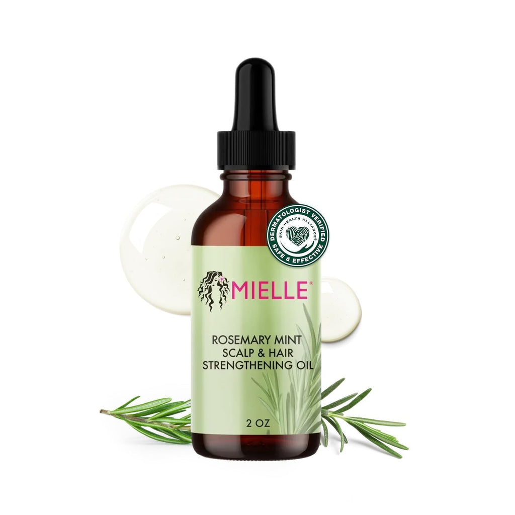 Organics Rosemary & Mint Hair Oil - Strengthening Biotin Oil Infused Frizzy & Damaged Hair Care - Split Ends & Dry Scalp Treatment to Support Longer, Healthier Strands, 2 Ounce