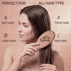 Natural Wooden Hair Brush for Women – anti Breakage Wood Bristle Brush with Pear Wood Handle, Gentle Scalp Massage, Anti-Static, Made in Germany – Best Rated for All Hair Types