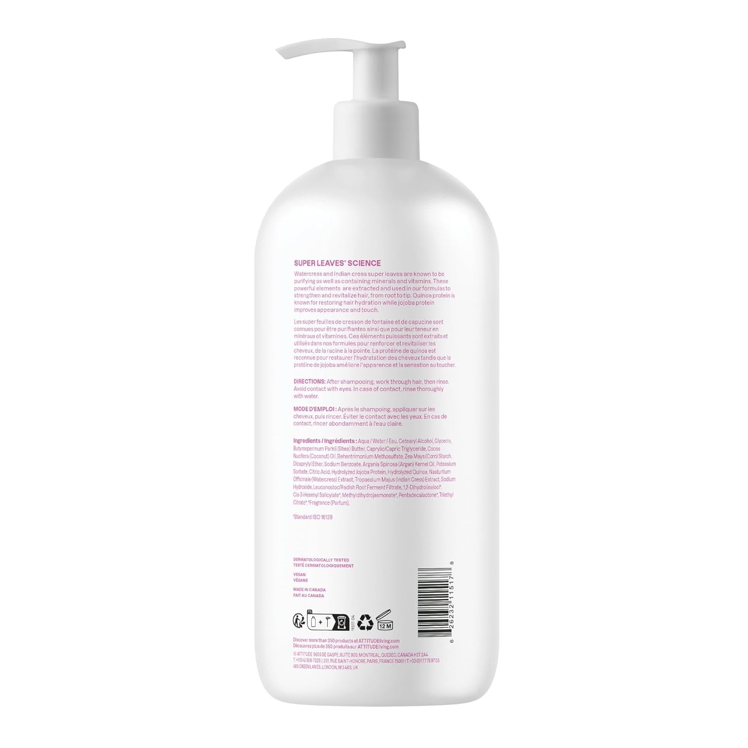 Moisture Rich Hair Conditioner, for Dry and Damaged Hair, Naturally Derived Ingredients, Vegan Detangler, Dermatologiocally Tested, Quinoa and Jojoba, 32 Fl Oz