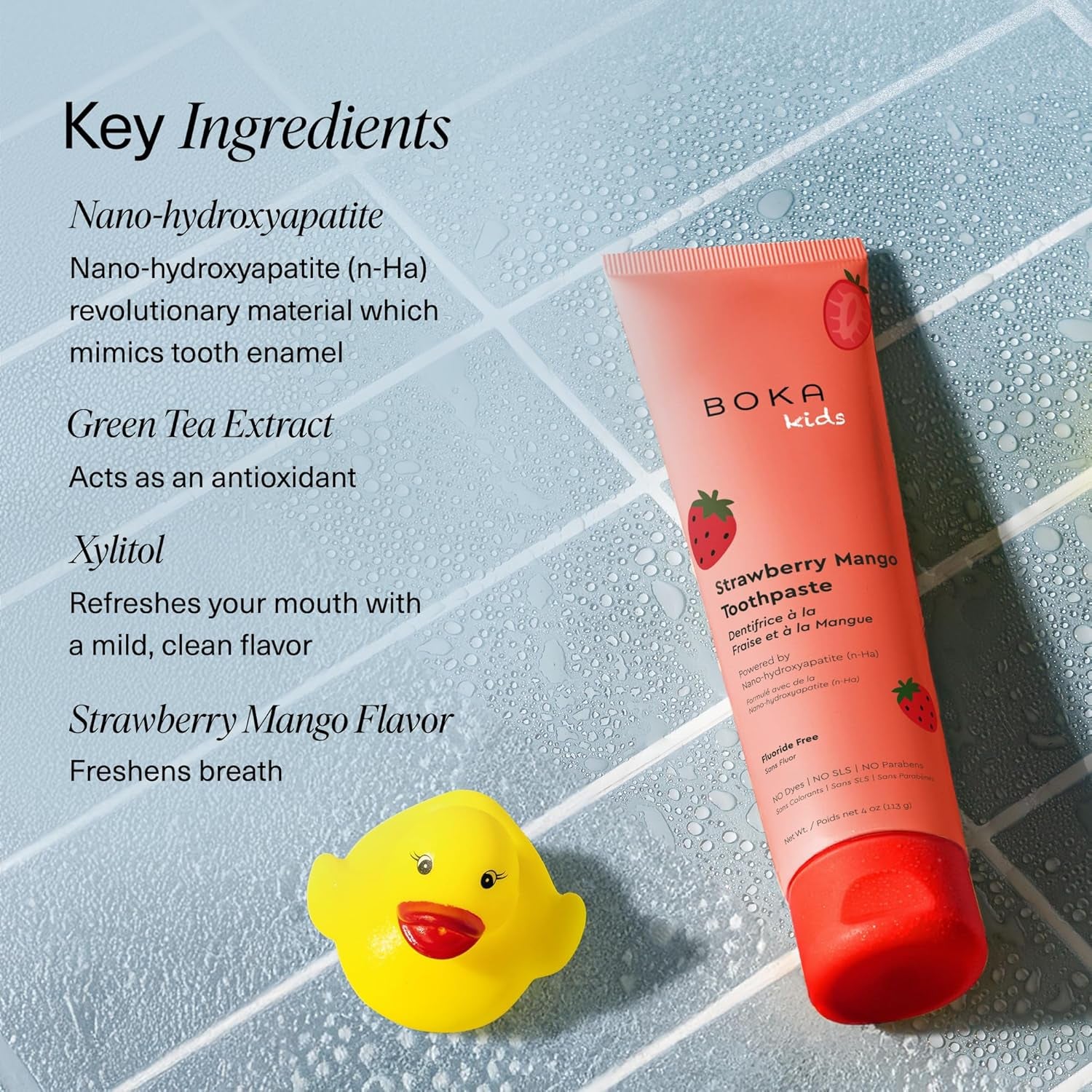 Fluoride Free Toothpaste Nano Hydroxyapatite Toothpaste - Strawberry Mango Flavor, 4 Oz 1Pk
