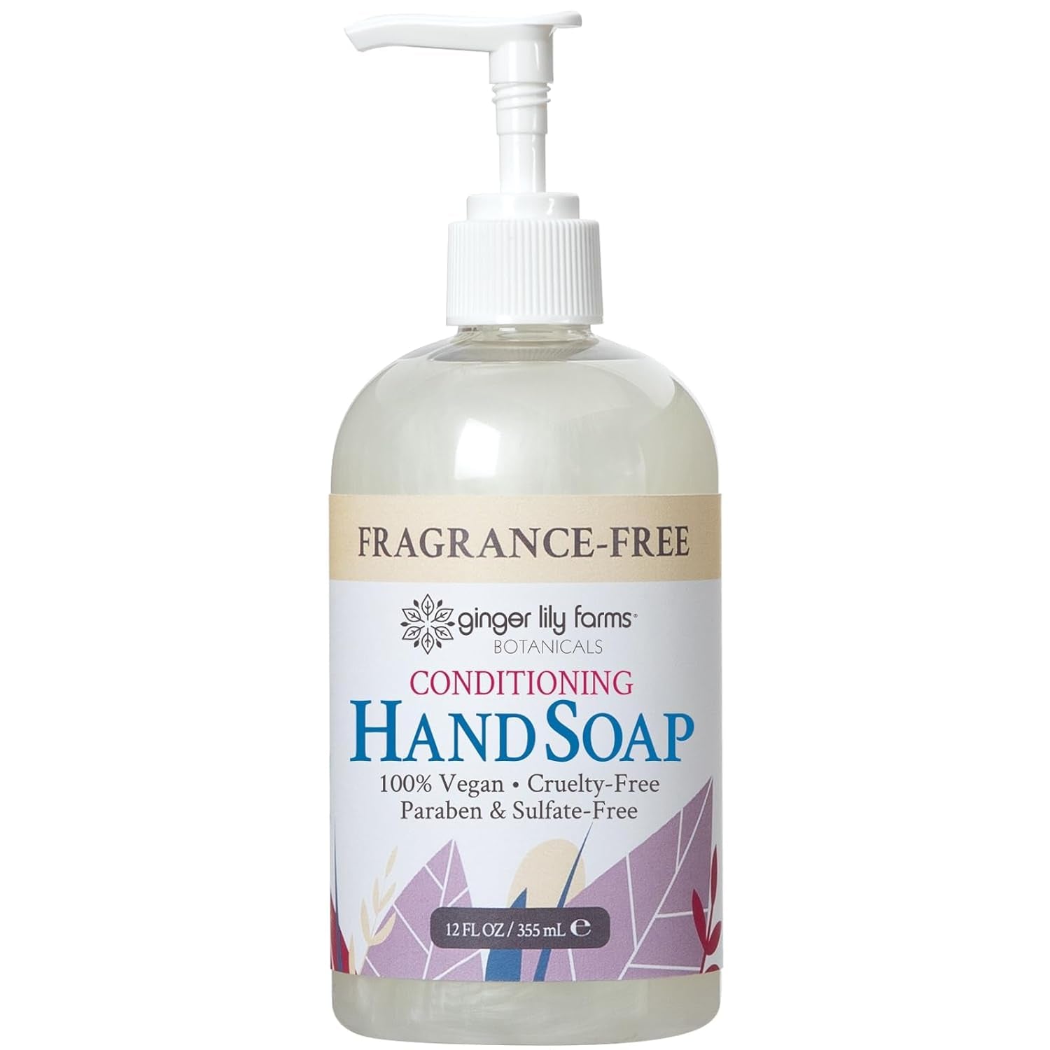 Botanicals All-Purpose Liquid Hand Soap, 100% Vegan & Cruelty-Free, Fragrance-Free, 12 Fl Oz