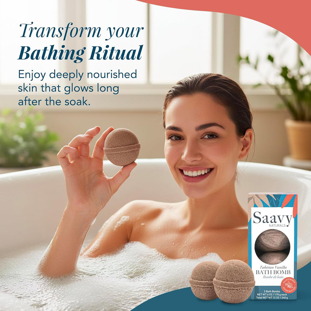 Bath Bombs – Relaxing Foaming Fizz Bubbles, Organic Bath Bombs (Pack of 1, 12 Ounce, Tahitian Vanilla)