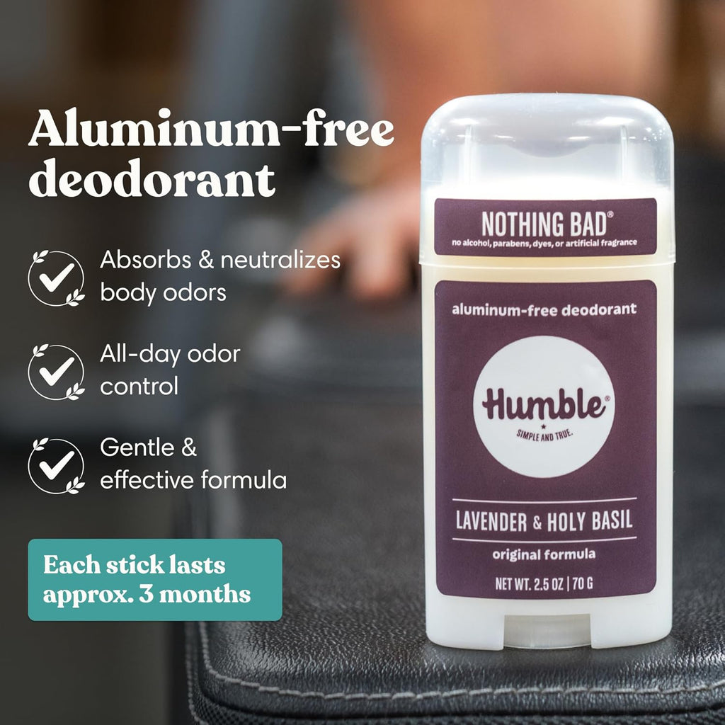 Humble Aluminum-Free Deodorant for Women & Men, Variety Pack - Clean & Fresh Natural Deodorant Stick with Essential Oils for Long-Lasting Odor Control - 3 Pack