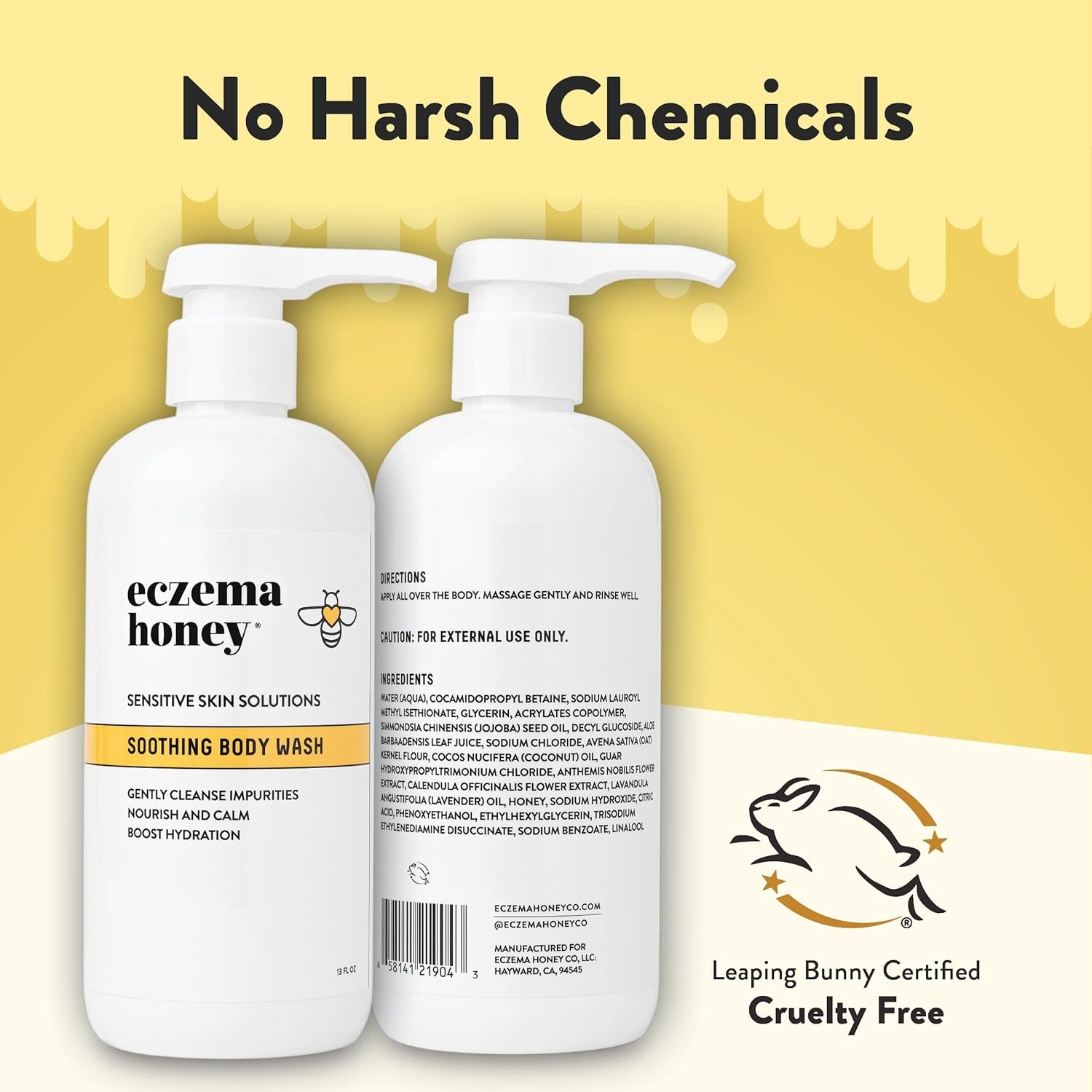Soothing Body Wash - Daily Shower Gel & Eczema Treatment - Sensitive Skin Body Wash for Adults, Kids, & Babies - Body Cleanser for Eczema Relief (13 Oz)