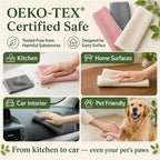 Oeko-Tex Certified Microfiber Cleaning Cloths – Non-Toxic, Safe for Family & Pets – 6 Pack Kitchen Rags for Counter – 12X12 In, Lint-Free, Absorbent Dish Towels, Dusting Cloths