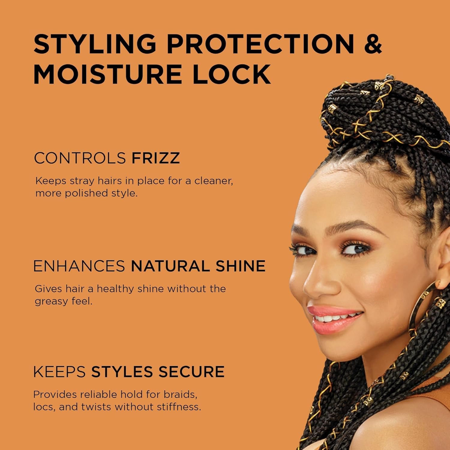 Black Castor Miracle Extra Hold Braid, Loc, Twist Gel - Extreme Hold Braiding Hair Gel, Edge Control & Tames Frizz, No Flake | Natural Ingredients, Coconut Oil | 8Oz