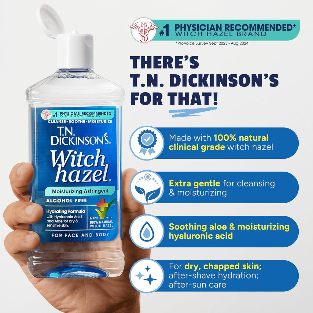 Witch Hazel Alcohol Free Moisturizing Astringent | 100% Natural Witch Hazel | Calms, Nourishes, Hydrates Skin | for Face & Body | 16 Fl Oz