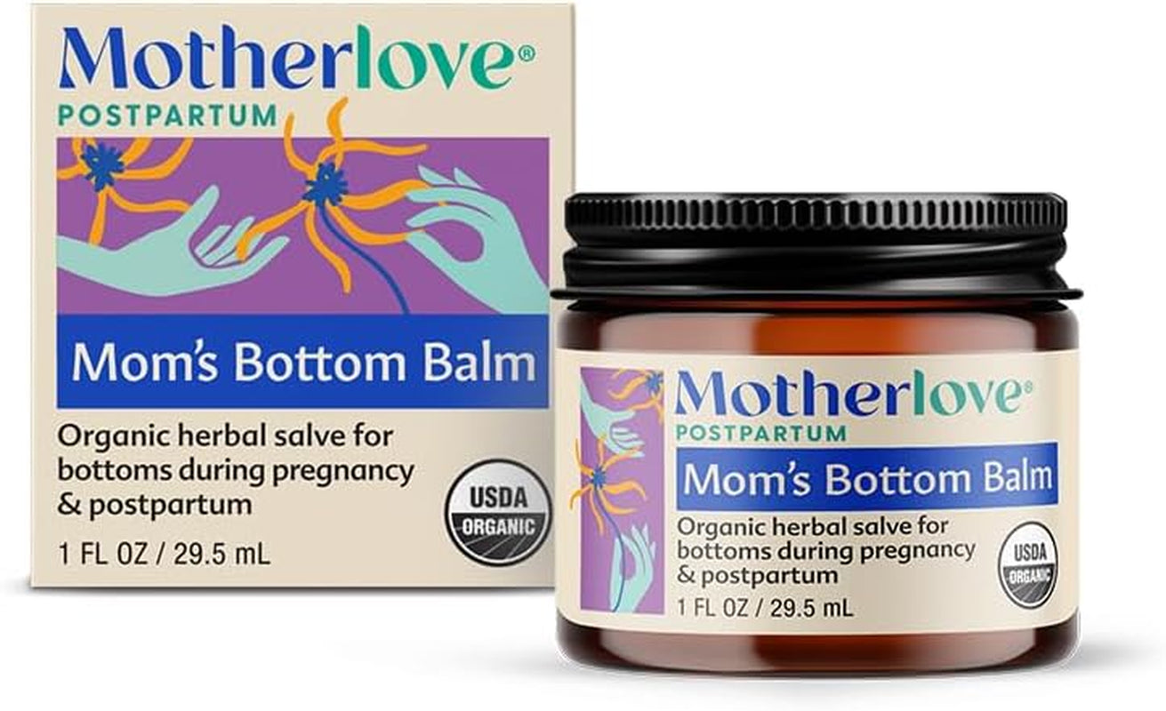 Mom'S Bottom Balm (1 Oz) Organic Herbal Salve W/Witch Hazel for Bottoms during Pregnancy & Postpartum —Non-Gmo Ointment