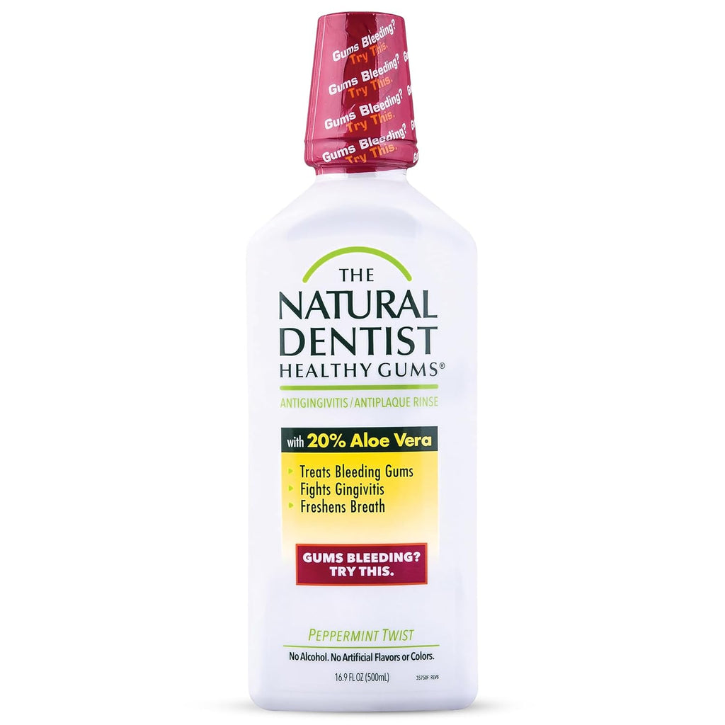 Peppermint Twist Mouthwash, No Alcohol & No Fluoride, Plant-Based Daily Rinse That Refreshes & Comforts the Mouth, 16.9 Fl Oz