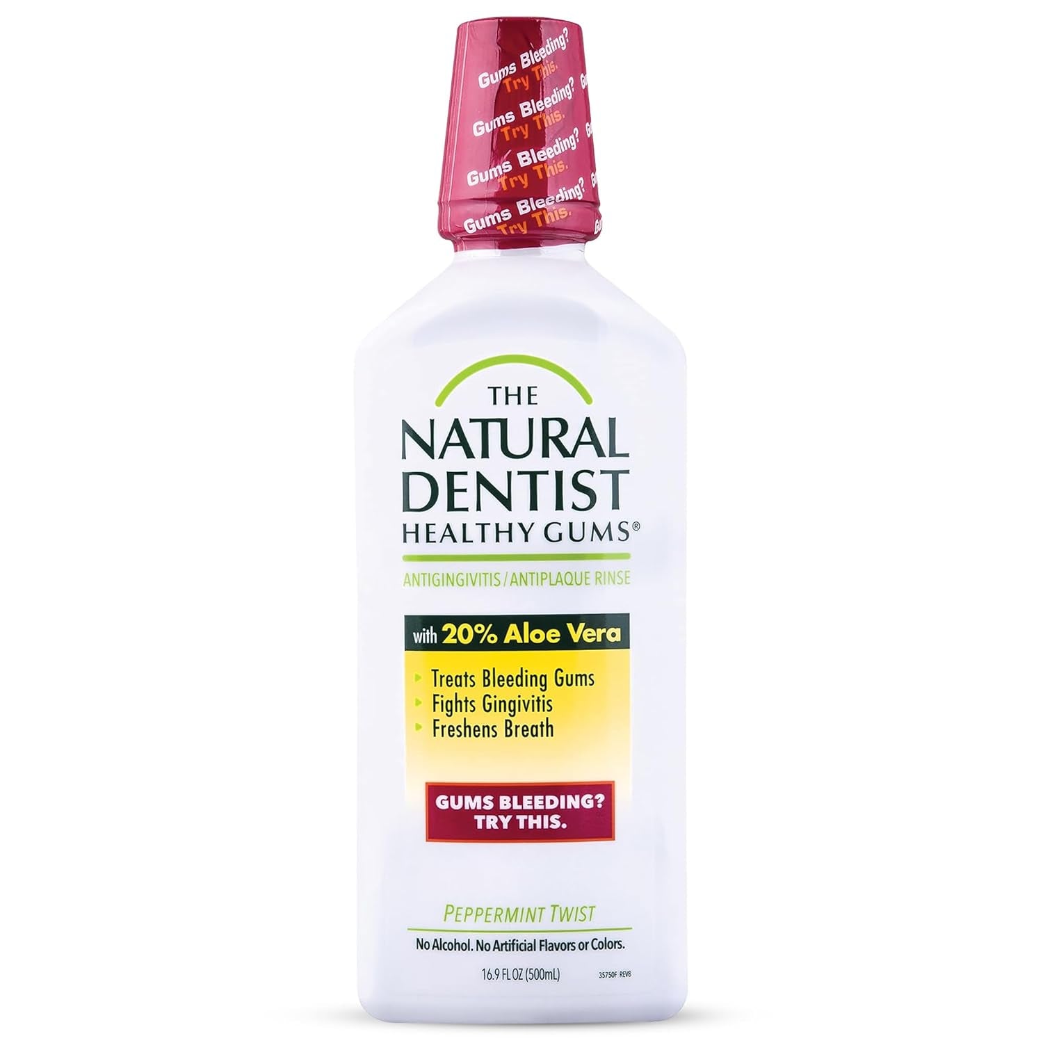 Peppermint Twist Mouthwash, No Alcohol & No Fluoride, Plant-Based Daily Rinse That Refreshes & Comforts the Mouth, 16.9 Fl Oz