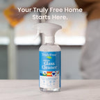 Natural Glass Cleaner Kit - Removes Dirt & Debris for Sparkling Clean Windows & Glass Surfaces at Home, Office & Garage, Includes 16 Oz Reusable Empty Bottle + Two Fills, 3 Oz Ea.