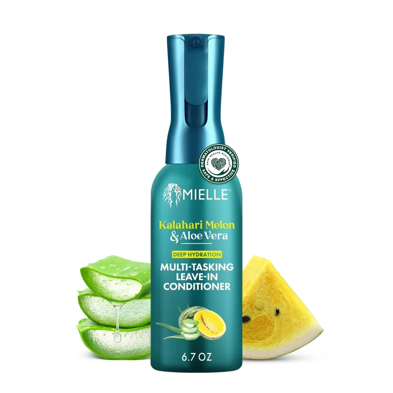 Kalahari Melon & Aloe Vera Multi-Tasking Leave in Conditioner Spray - 3-In-1 Hair Detangler Spray, Curl Refresher & Moisturizer for Dry, Curly & Textured Hair, 6.7 Ounce