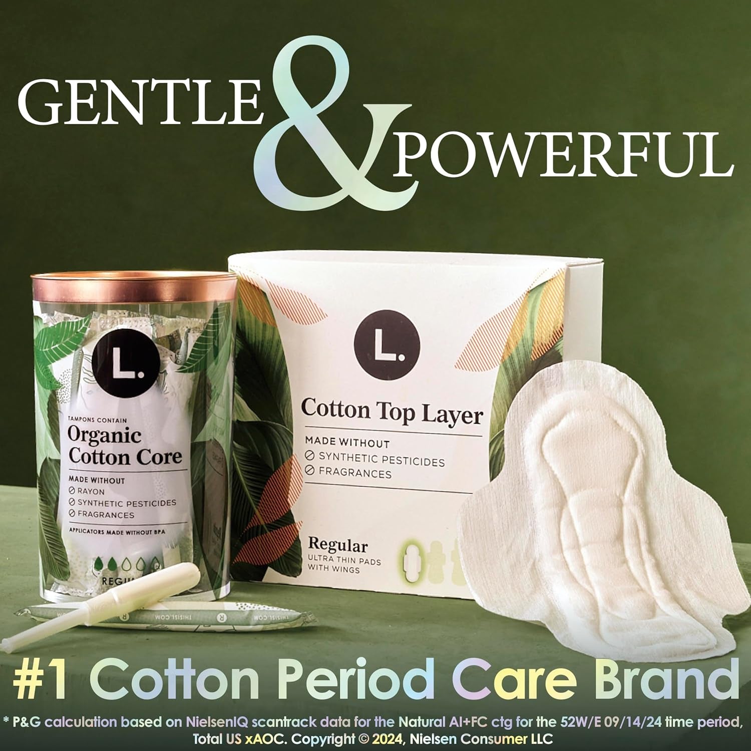 Cotton Tampons Regular/Super Absorbency Multipack, Contains an Organic Cotton Core, Made without Synthetic Pesticides, or Fragrances, 84 Count (2 Packs of 42)