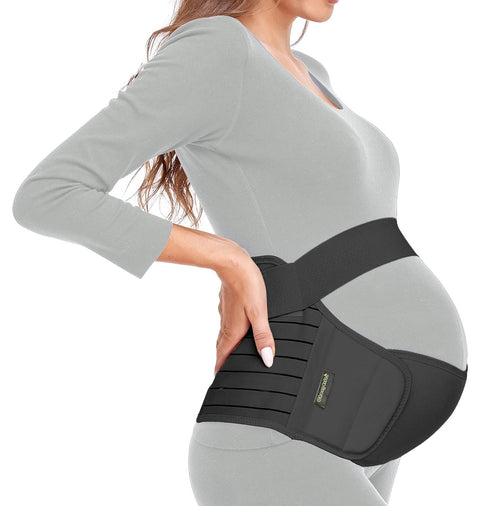 Maternity Belt, Pregnancy 3 in 1 Support Belt for Back/Pelvic/Hip Pain, Maternity Band Belly Support for Pregnancy Belly Support Band (M: Fit Ab 35.5"-47.3", Black)