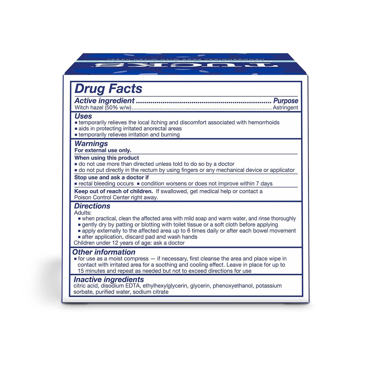 Medicated Cooling Pads, 100 Count – Hemorrhoid Pads with Witch Hazel, Cleanses Sensitive Areas, Protects from Irritation, Hemorrhoid Treatment, Medicated Pads Used by Hospitals