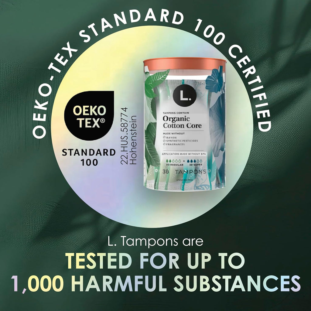 Cotton Tampons Light/Regular Absorbency Multipack, Contains an Organic Cotton Core, Made without Synthetic Pesticides, or Fragrances, 84 Count